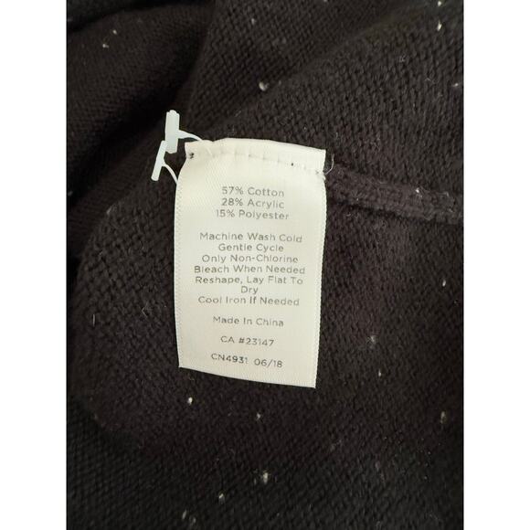 Talbots Sweater Dress XL Speckled Heather Black Buttoned Down Collar Knee Length - Picture 8 of 13